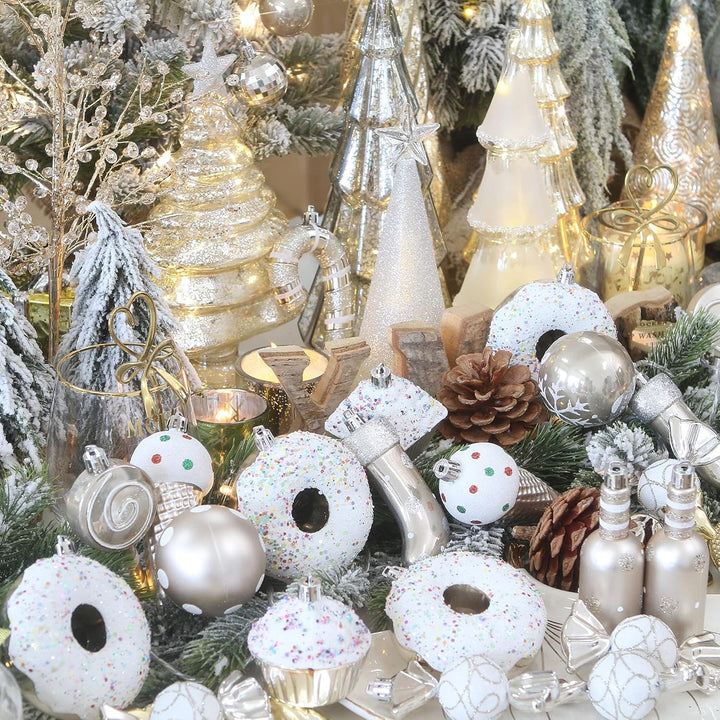 Sea Team 80er-Pack Verschiedene bruchsichere Weihnachtskugel Ornamente Set dekorative Kugeln Anhänge