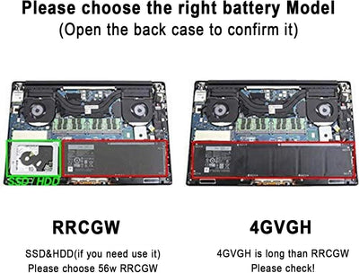 Ersatz RRCGW Laptop Akku kompatibel mit Dell M7R96 62MJV XPS 15 9550 Precision 5510[11,4V 56Wh]