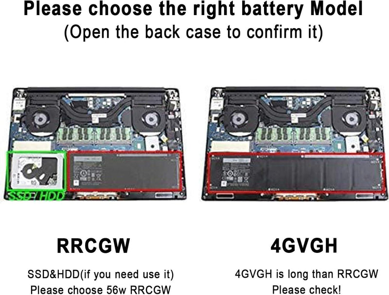 Ersatz RRCGW Laptop Akku kompatibel mit Dell M7R96 62MJV XPS 15 9550 Precision 5510[11,4V 56Wh]