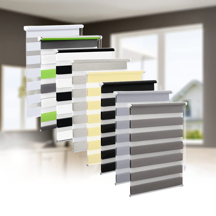 Eurohome Doppelrollo Klemmfix ohne Bohren, Duo Rollo,120cm x 150cm (Stoffbreite 116 cm) Grau Transpa