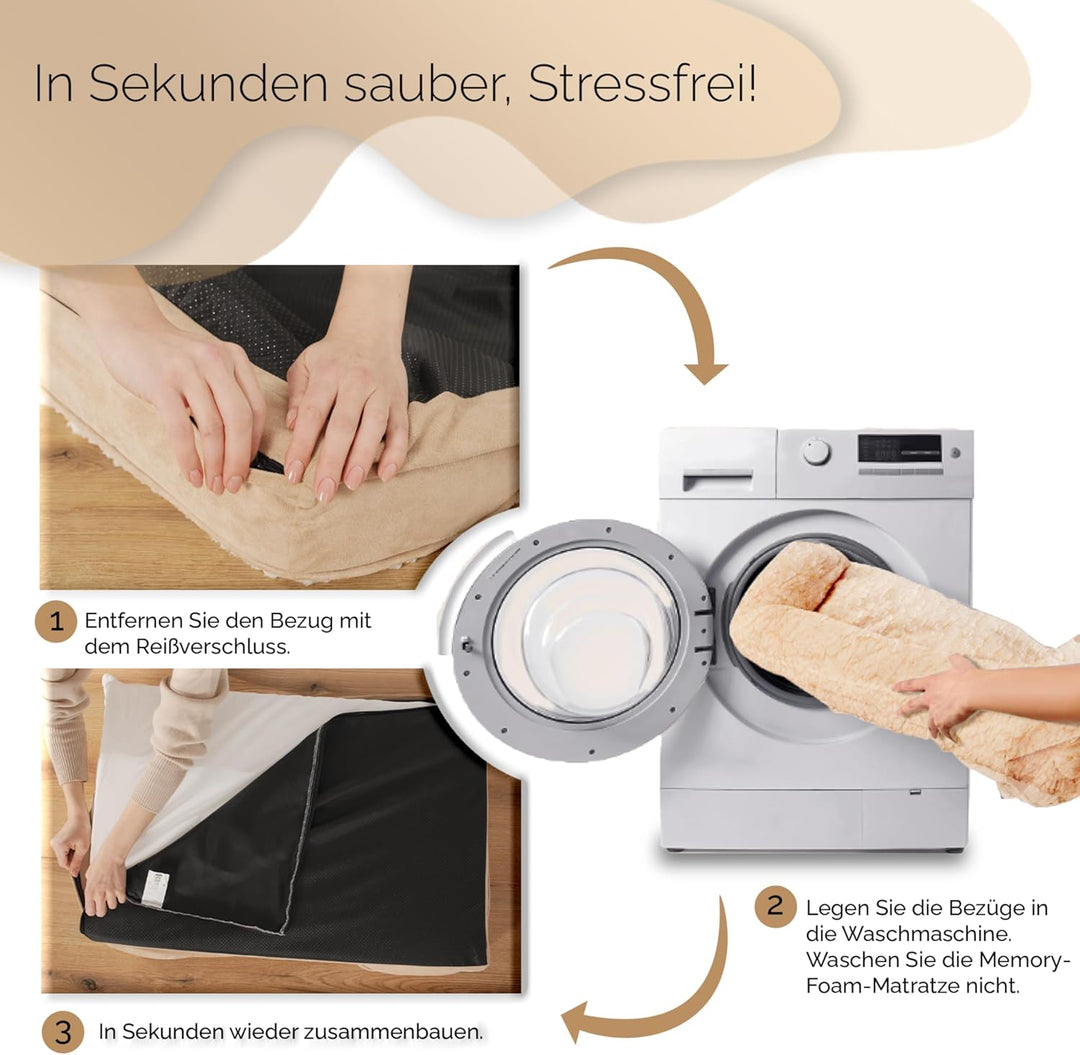 Orthopädisches Katzenbett waschbar & abnehmbar – Premium Memory Foam Haustierbett mit wasserdichtem