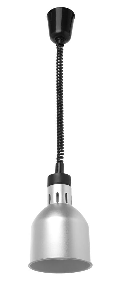 HENDI Wärmelampe, Inkl. Splitterfreie lampe, Höhenverstellbar, Zylinder, Warmhalten von Speisen, Spe