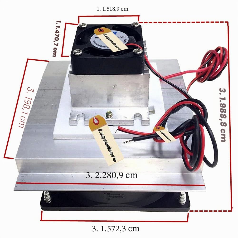 Lsgoodcare DIY Peltier Kühler Kit 12 Volt Halbleiter thermoelektrischer Kühler Peltier Kühlsystem TE