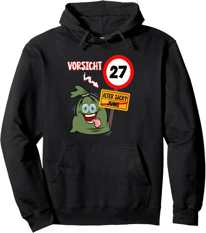 Lustig Vorsicht Alter Sack 27 Jahre Geburtstag Mann Männer Pullover Hoodie