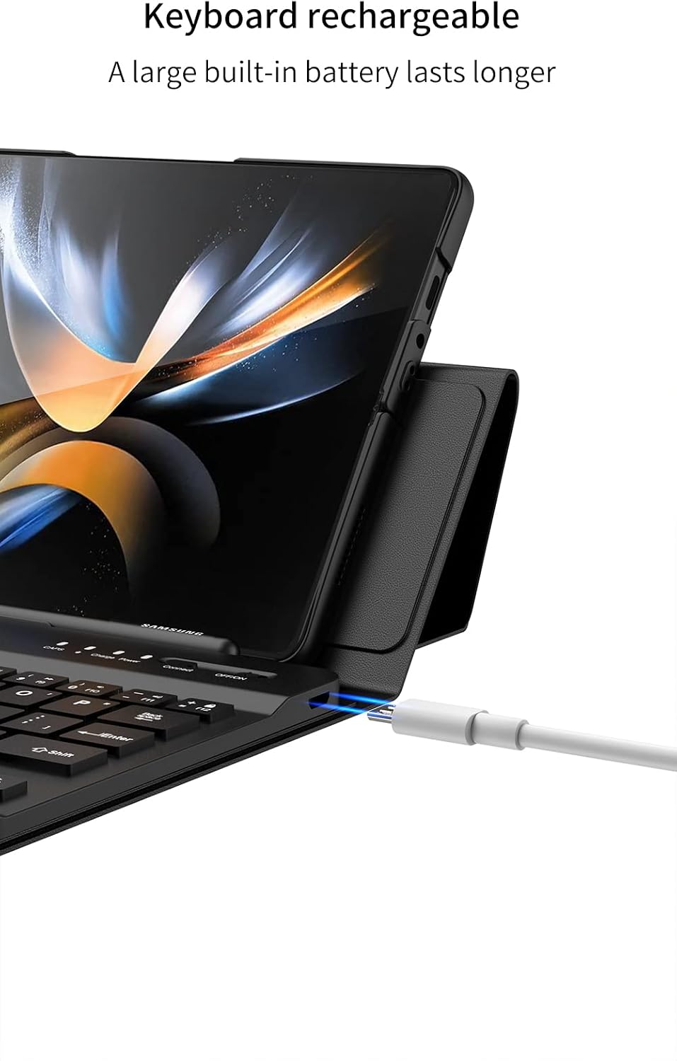 Custodia Magnetic Klapphüllen Ständer Folio Hülle,Keyboard,Pen Slot Kompatibel für Samsung Galaxy Z