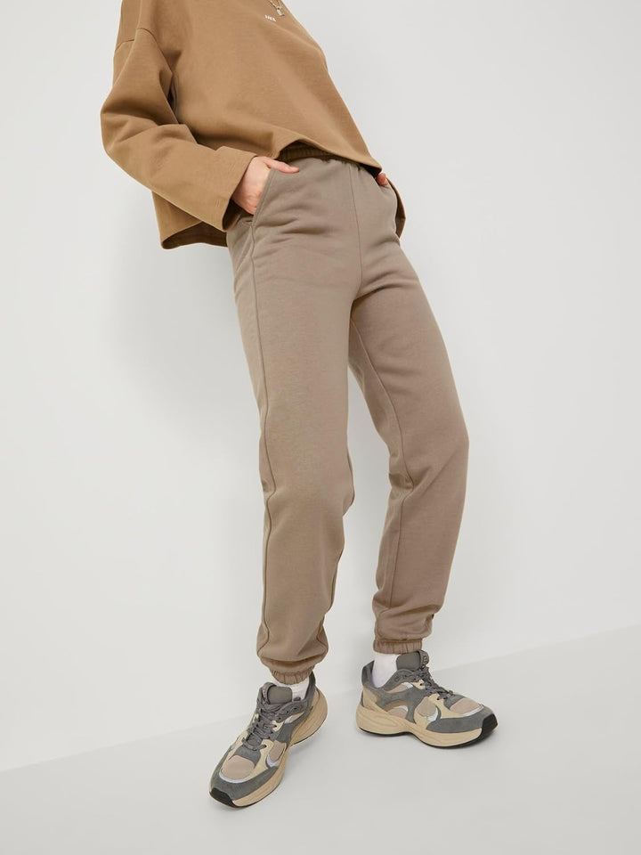 JJXX Damen Jxabbie Hw Rel Every Brush Pants Noos Hose XL Brindle/Print:white Jjxx Logo, XL Brindle/P