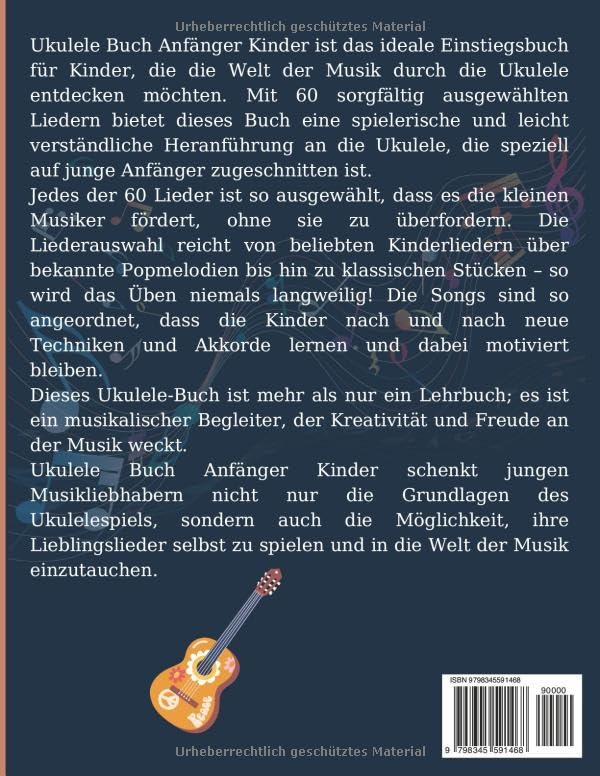Ukulele Buch Anfänger Kinder: Eine Sammlung von 60 grossartigen Songs für einfache Ukulele-Tabs, Tas