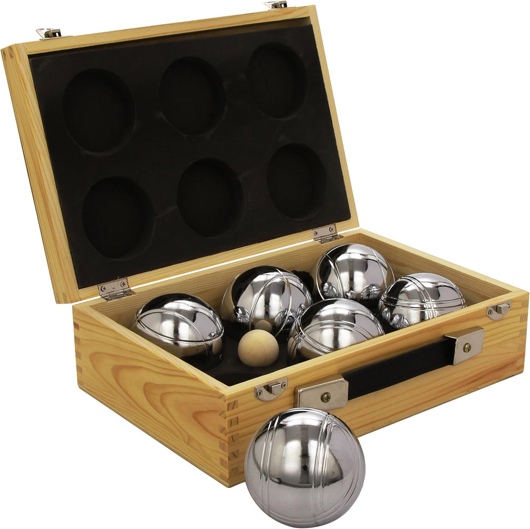Engelhart - 010205 - Triplett Boule Kugeln Set - in einem schönen Holzkoffer, 2 Spieler: 2 x 3