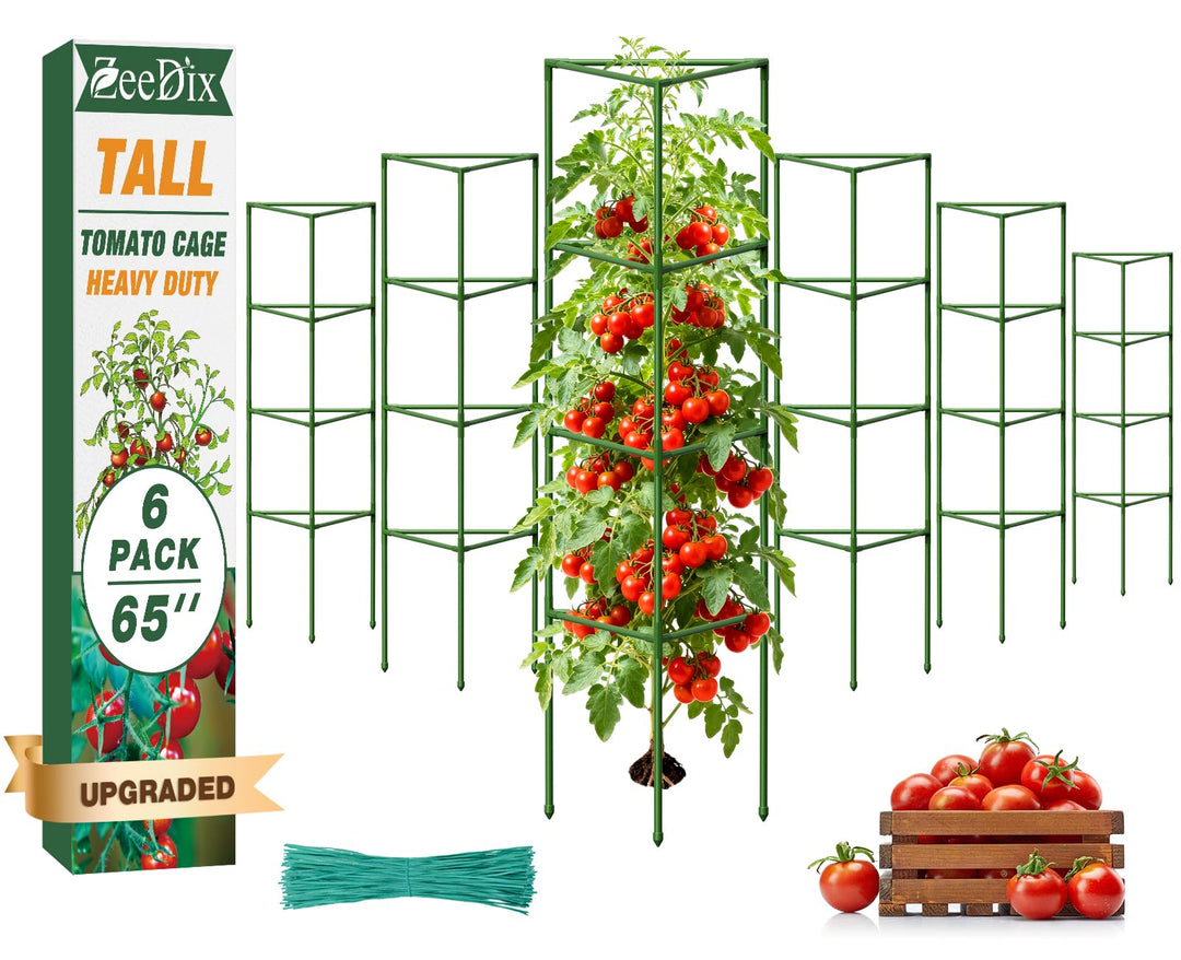ZeeDix Tomaten Rankhilfe 6 Stück,165cm Stabile Pflanzen Rankhilfe | Höhenverstellbare Rankhilfe für