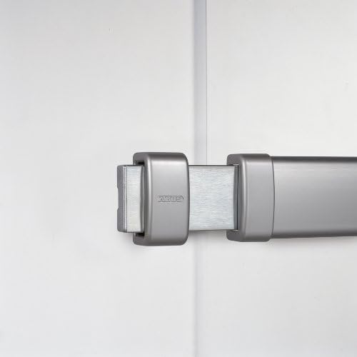 ABUS Panzerriegel PR2700 für Haus- und Wohnungstüren, edelstahl-Look, 49087 Edelstahl mit Zylinder S