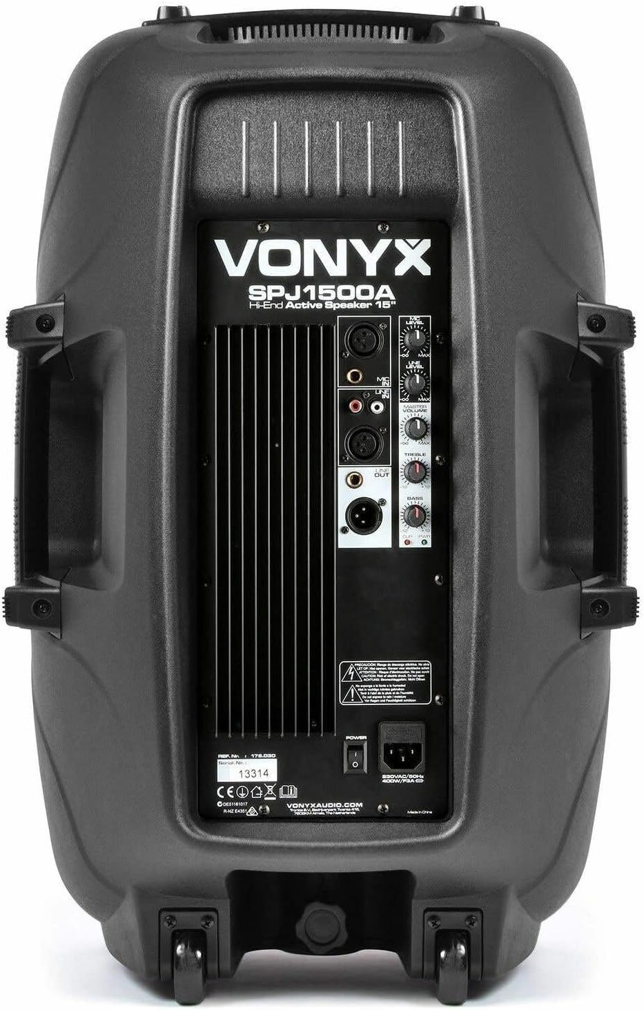 Vonyx SPJ-1500A, PA Aktiv Lautsprecher, DJ Box, 800 Watt 15 Zoll High End aktiver Speaker, DMX, Cinc