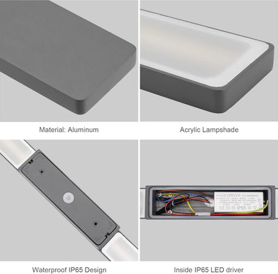 Klighten Lange Wandleuchte LED Aussen Innen 36W 2250LM, Aussenwandleuchten Wasserdicht IP65 Aussenle