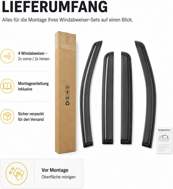 Windabweiser für Ford Ranger T6/T7/T8 Doppelkabine 2012-2022, Regenabweiser für Seitenscheiben Fenst