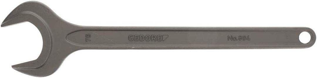 GEDORE 6577780 Einmaulschlüssel, 75 mm, Mit Aufhängeloch, Hochwertiger Vanadium-Stahl, Blendfreie Op