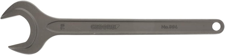 GEDORE 6577780 Einmaulschlüssel, 75 mm, Mit Aufhängeloch, Hochwertiger Vanadium-Stahl, Blendfreie Op