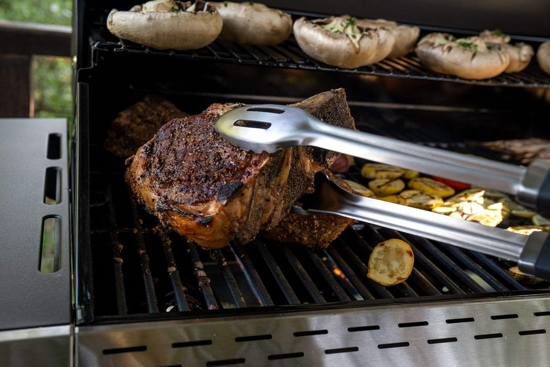 Nexgrill Edelstahl Grillbesteck-Set extra lang, Grillset mit grosser Grillzange und Wender, Profi Gr