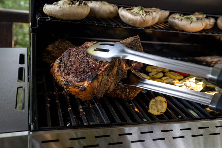 Nexgrill Edelstahl Grillbesteck-Set extra lang, Grillset mit grosser Grillzange und Wender, Profi Gr