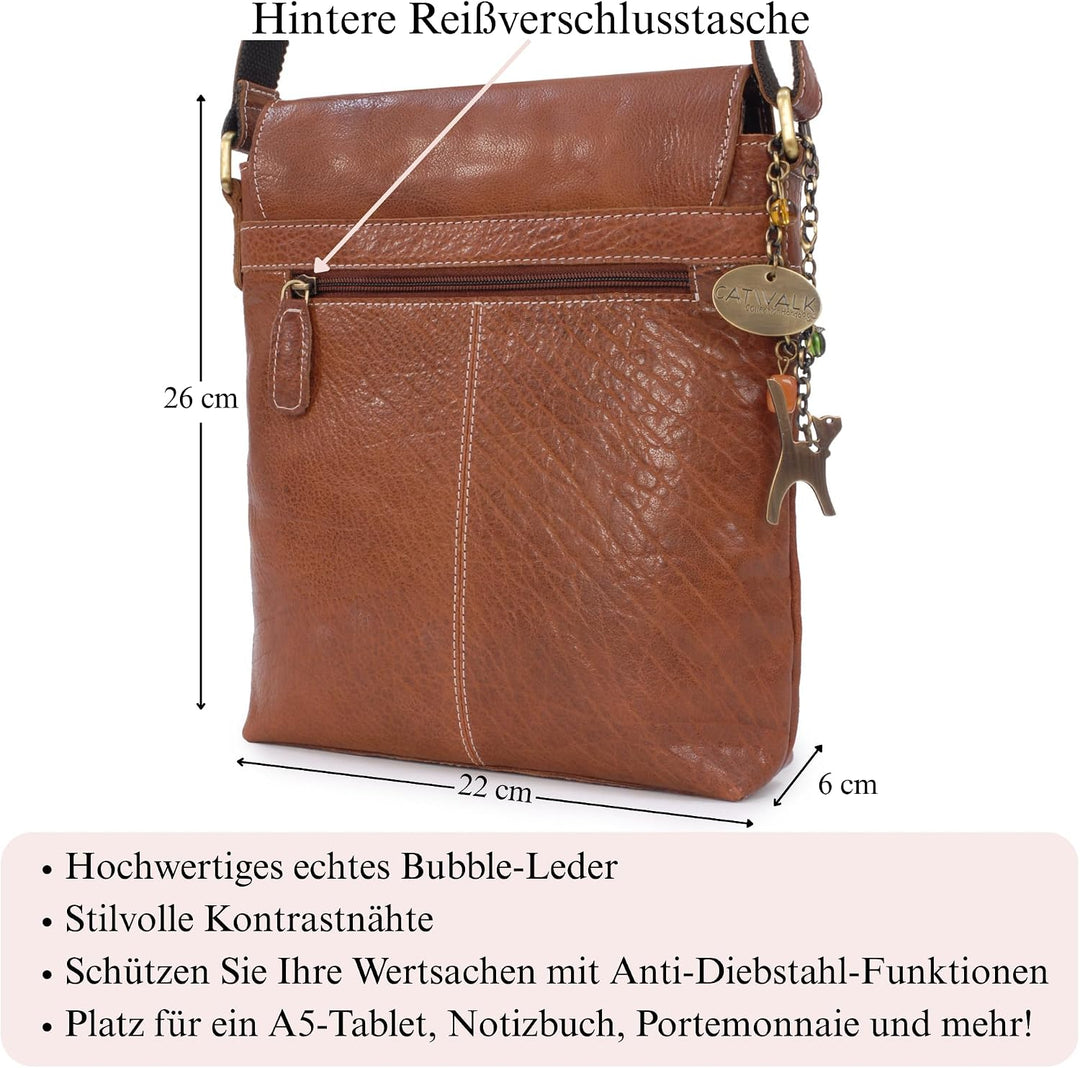 Catwalk Collection Handbags - Leder - Damen Leder Umhängetasche/Handtasche/Messenger/Schultertasche