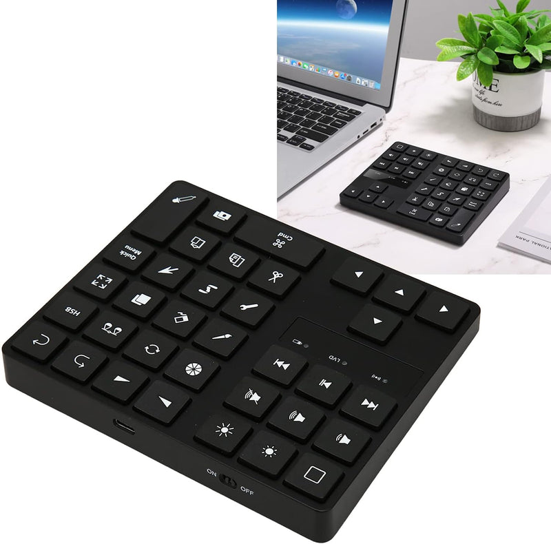 Elprico -Tastatur für Procreate, Shortcut Drawing Keyboard 35 Tasten, Grafiktablett, Wiederaufladbar