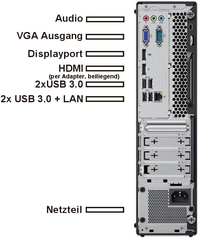 Lenovo - Schneller PC mit Intel Core i7 6700 - Desktop Computer + Silent Rechner für Büro & Home Off