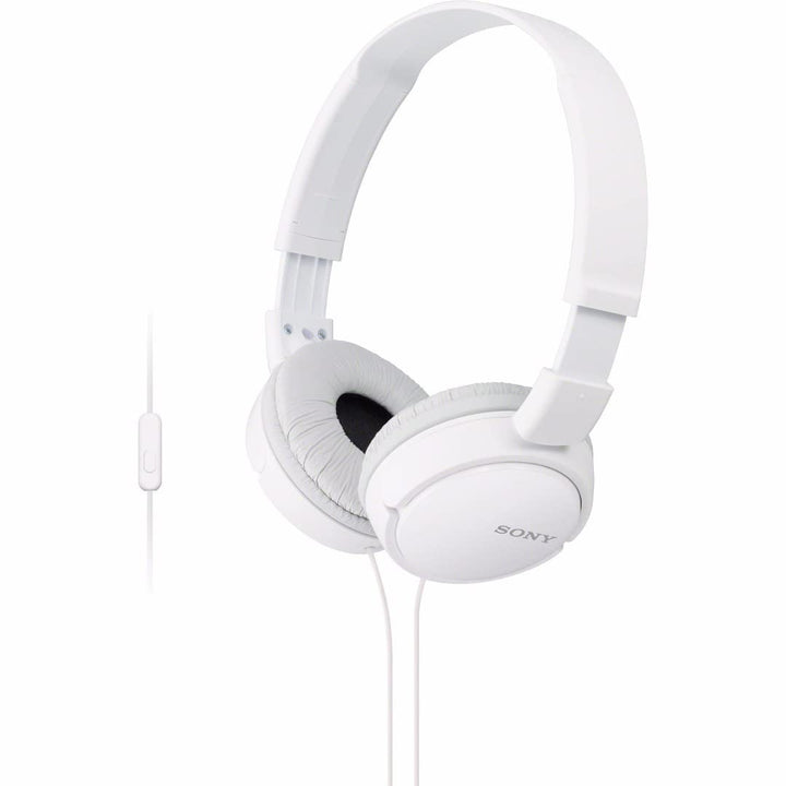 Sony MDR-ZX110AP faltbarer Bügelkopfhörer mit Headsetfunktion, weiss Weiss Single, Weiss Single