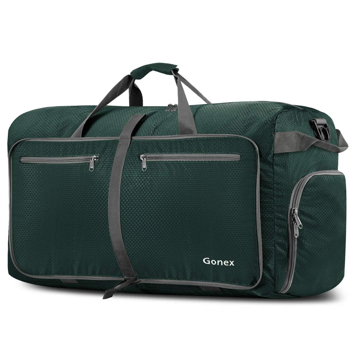 Gonex Leichter Faltbare Reise-Gepäck 100L, Farbe: Dunkelgrün, Duffel Taschen Uebernachtung Taschen/S
