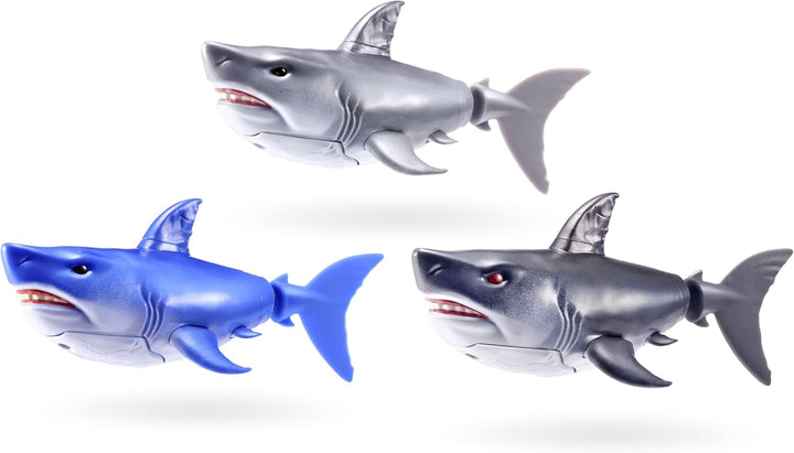 Robo Alive Wasseraktivierter Hai 2er-Pack (Grau) von ZURU – Realistisches schwimmendes Roboter-Bades
