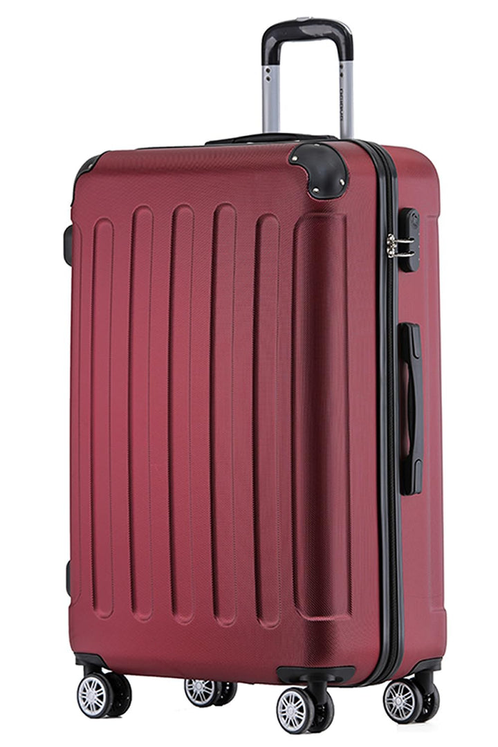 BEIBYE Zwillingsrollen Hardcase Reisekoffer Koffer Trolleys Hartschale in XL-L-M in 14 Farben (Weinr