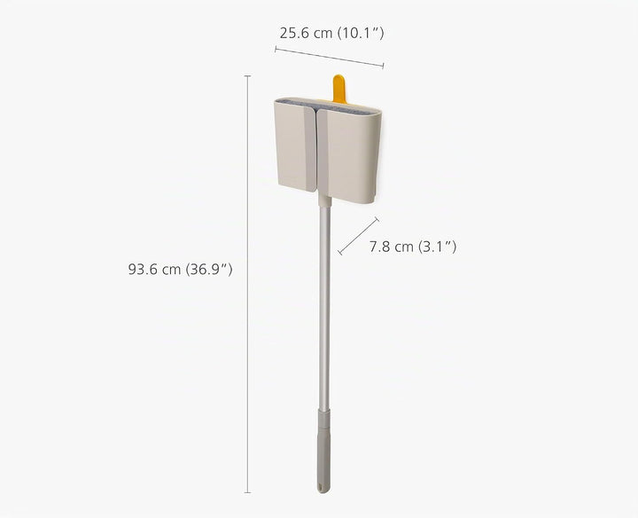 Joseph Joseph CleanTech Wandmontierter, Besen mit langem verstellbar Stiel und Besenabdeckung, Boden