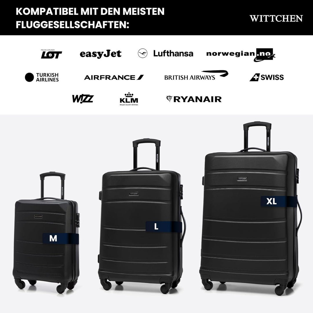 WITTCHEN Globe Line Kosmetikkoffer Reisekoffer Handgepäck Kabinenkoffer Hartschale aus ABS Zahlensch