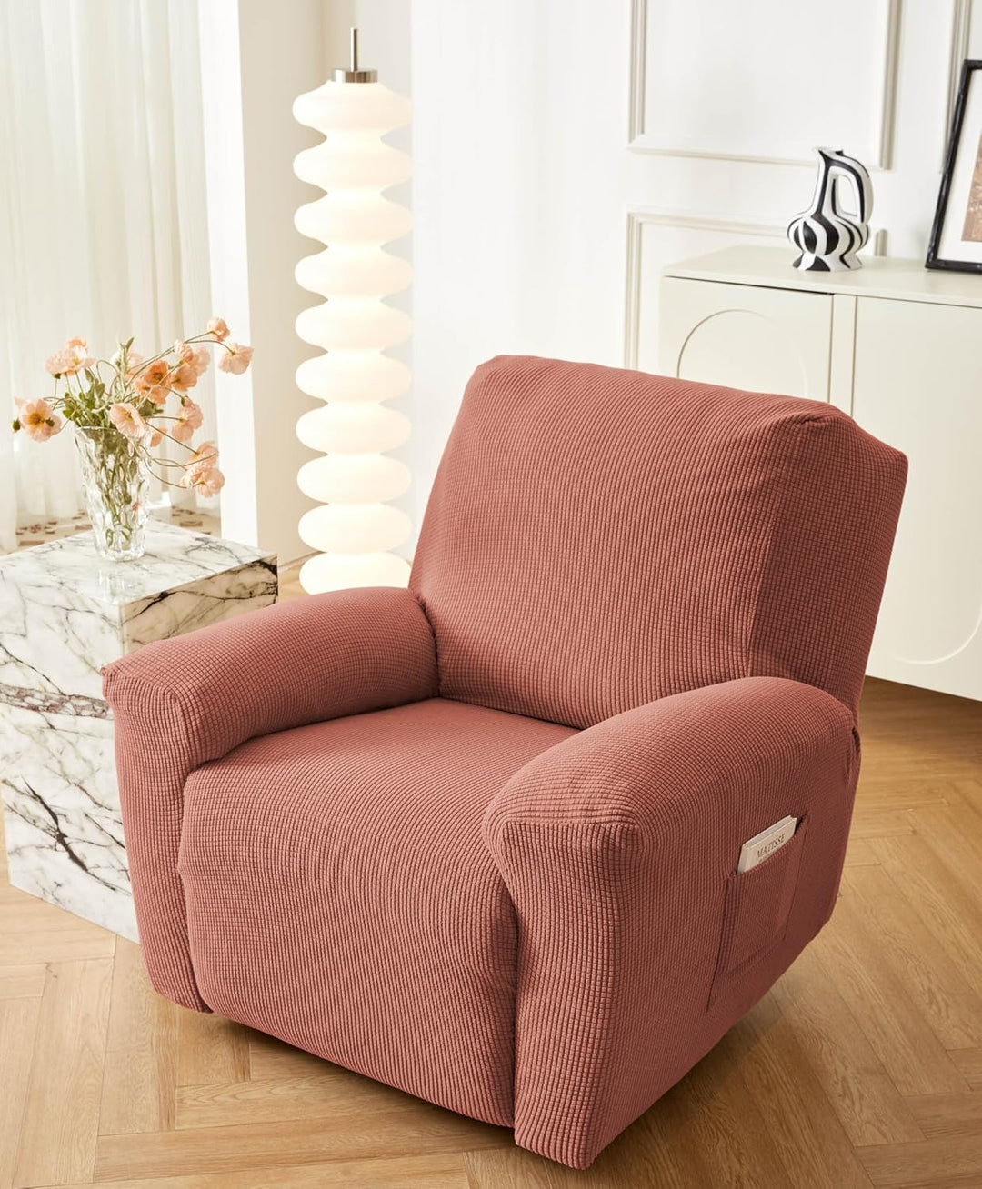 EBETA E Jacquard Sesselbezug, Sesselschoner, Stretchhusse für Relaxsessel Komplett, Elastisch Bezug