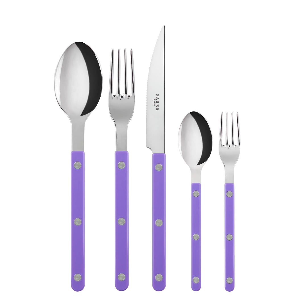 SABRE PARIS - Tafelbesteck, 5-teilig - Bistrot - Messer, Gabel, Esslöffel, Teelöffel & Kuchengabel -