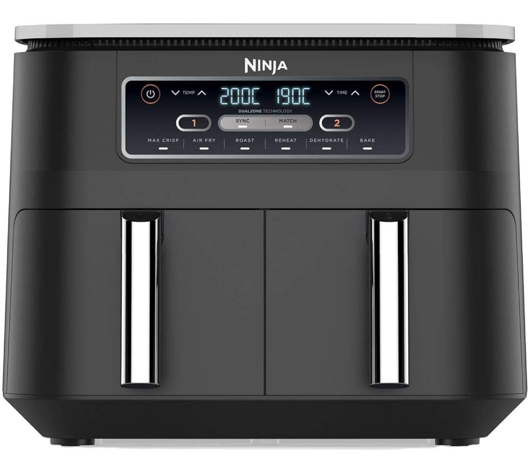 Ninja Foodi AF300UK Heissluftfritteuse mit zwei Zonen, 7,6 L, Schwarz