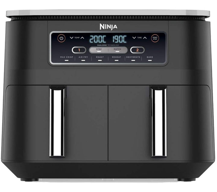 Ninja Foodi AF300UK Heissluftfritteuse mit zwei Zonen, 7,6 L, Schwarz