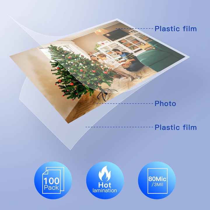 Thermo Laminierfolien Premium für Laminiergerät A3 A4 A5 A6 Heisslaminierfolien Transparent 50 Stück