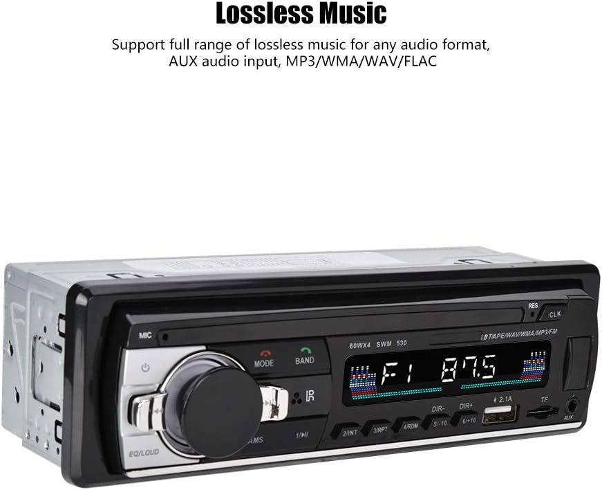 PUSOKEI Multimedia-Autoradio MP3-Player, MP3/FM/USB/AUX-Eingang Autoradio, FM-Radio, Bluetooth-Freis