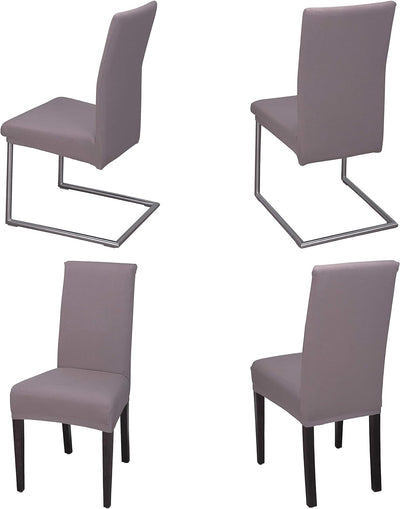 Staboos Stuhlhussen 6er Set - Hohe Elastizität - Stuhlbezug 6er Set - ÖKO TEX Zertifiziert (Taupe-Br