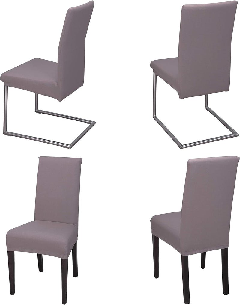 Staboos Stuhlhussen 6er Set - Hohe Elastizität - Stuhlbezug 6er Set - ÖKO TEX Zertifiziert (Taupe-Br