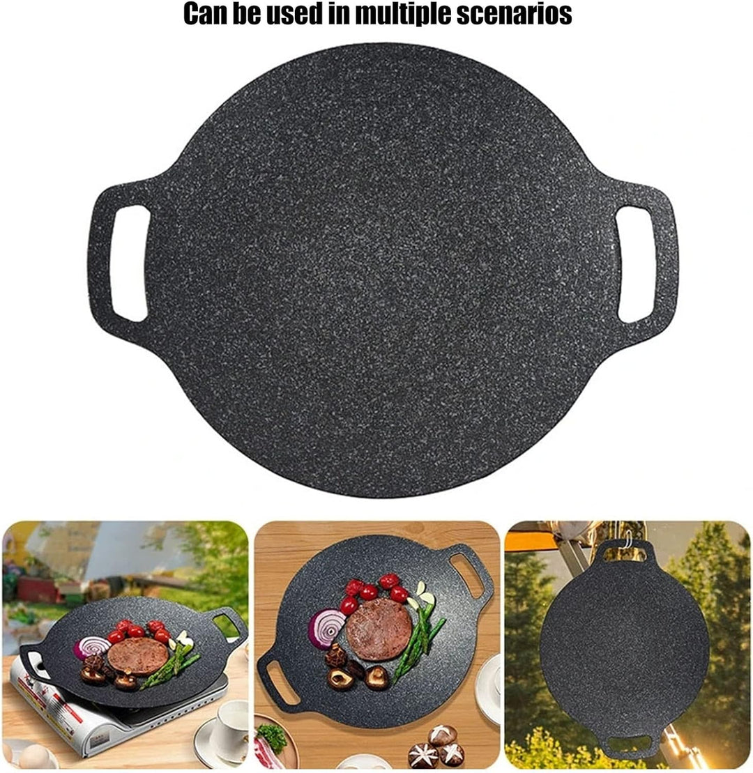 Koreanische BBQ-Grillpfanne Mit 6-Schicht-Naturmaterial-Beschichtung - Antihaft-Grill Mit Doppelten