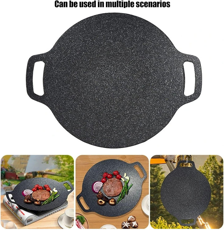 Koreanische BBQ-Grillpfanne Mit 6-Schicht-Naturmaterial-Beschichtung - Antihaft-Grill Mit Doppelten