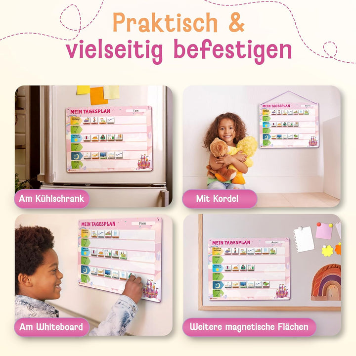 LIKARTO Routine Planer Kinder – [DAS ORIGINAL] – Montessori Aufgabenplaner & Magnettafel – individue