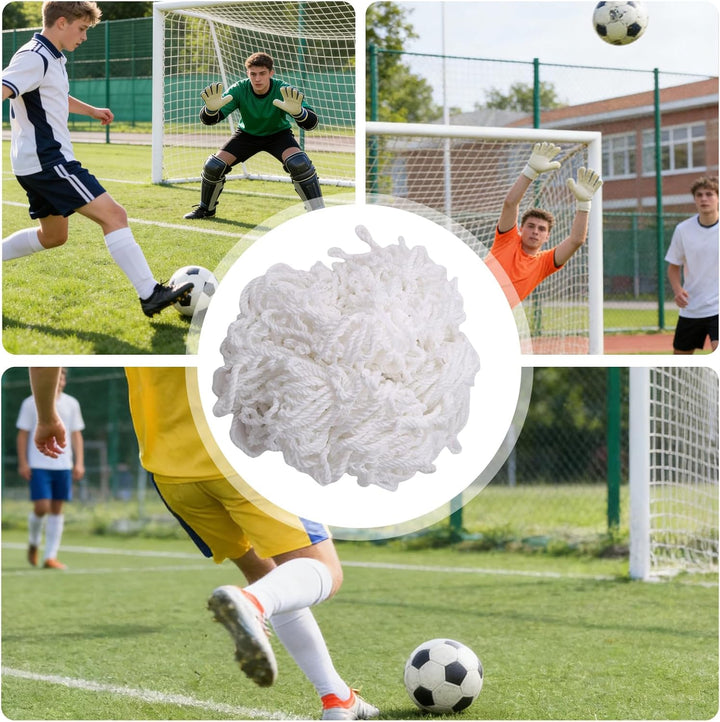 Fussballnetz, Fussballtornetz 3x2m, Robuste Tornetz, Fussballtor Netz, Weiss Vielseitiges Ersatznetz