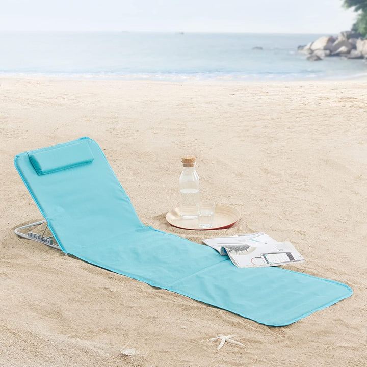 [en.casa] Strandmatte Cellorigo 2er Set Strandliege klappbar Türkis Sonnenmatte mit 5-Fach Verstellb