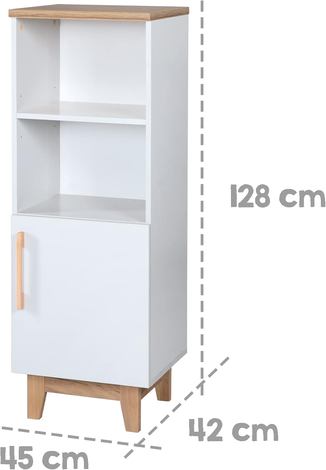 roba Standregal 'Finn', weiss, Holzregal für Baby-/Kinderzimmer, Soft Close-Technik, Baby/Kindermöbe