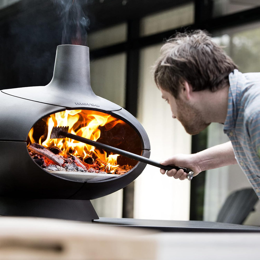 Morsø Ascheschieber und Feuerblasrohr – Glut-Schieber aus Stahl für Grill, Kamin und Forno Outdoor O