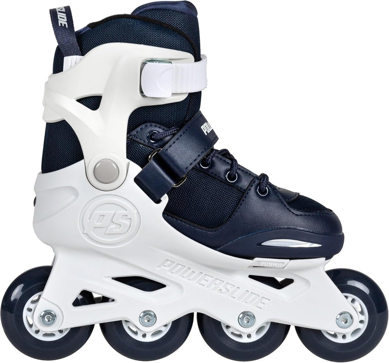 Powerslide Inline Skates Rocket Blue, grössenverstellbar, Weiss/Navy Blau für Kinder, ABEC 7 Pro Kug