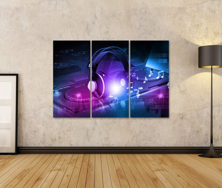islandburner Bild auf Leinwand Dj Mixer Mit Kopfhörer Dj Party Hintergrund Bilder Wandbilder Poster