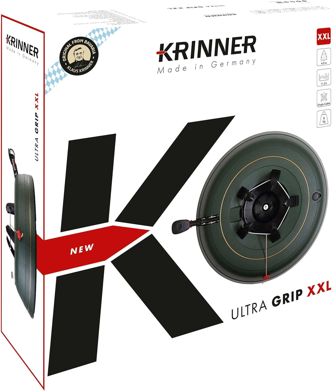 Krinner Ultra Grip XXL Christbaumständer Weihnachtsbaumständer inkl. Einseiltechnik Fusspedal mit Si