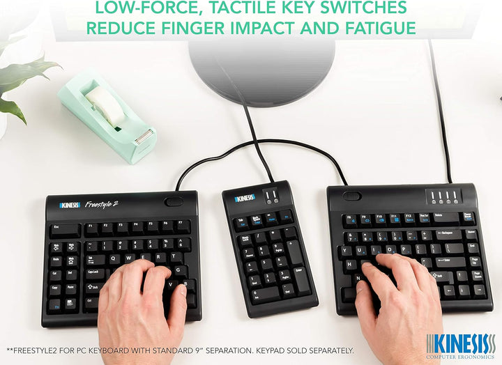 Kinesis KB800PBUS20 T34 Freestyle2 Tastatur US Layout QWERTY 50,8 cm (20 Zoll) schwarz