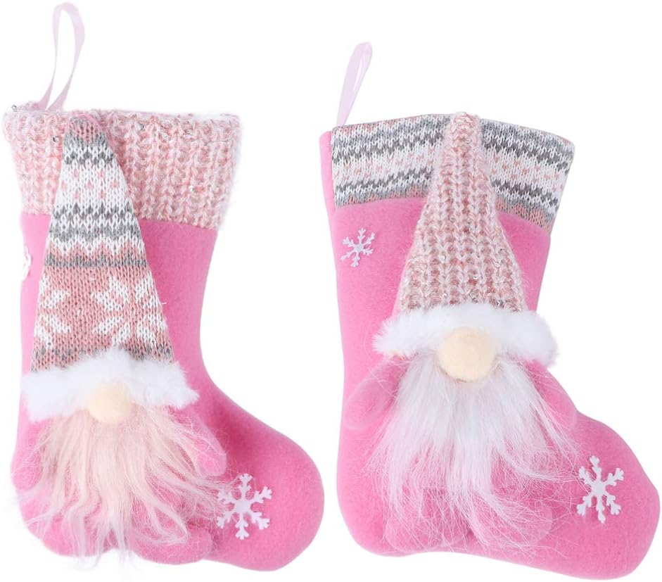 STOBOK 2 Stücke Weihnachtsstrumpf zum aufhängen Nikolausstrumpf Plüsch Wichtel GNOME Geschenktüte Be